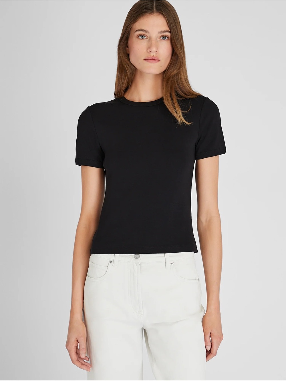 Club Monaco Black Crewneck Short-Sleeve Tee